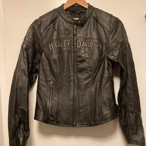 Harley Davidson - Leather Motorcycle Jacket - Size Small